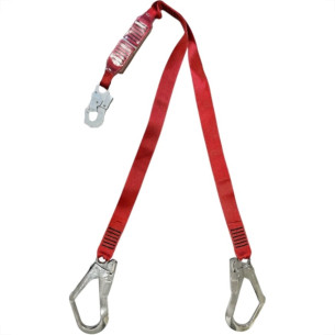 Talabarte ''Y'' Ultra Safe - Rosso Corax Com Mosquetao + Absorvedor De Energia 1,30M