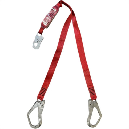 Talabarte ''Y'' Ultra Safe - Rosso Corax Com Mosquetao + Absorvedor De Energia 1,30M