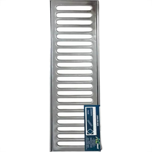 Grelha De Aco Inox Com Porta Grelha 15X 50Cm