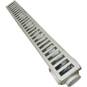 Ralo Linear Com Grelha Inox Ac Vent Seca Piso 5Cm X 48Cm