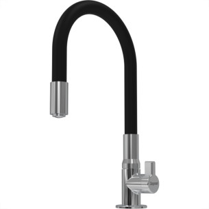 Torneira Gourmet Flex Mesa Bica Movel Metal Zagonel Motion Cozinha Preta - 1/4 Volta