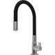 Torneira Gourmet Flex Mesa Bica Movel Metal Zagonel Motion Cozinha Preta - 1/4 Volta