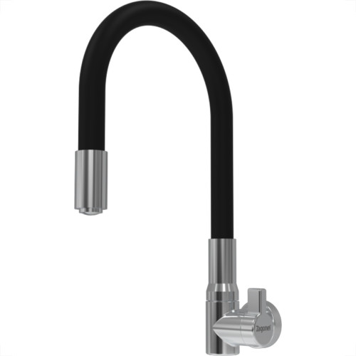 Torneira Gourmet Flex Parede Bica Movel Metal Zagonel Motion Cozinha Preta - 1/4 Volta