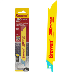 Lamina Para Serra Sabre Starrett 152Mm/6'' Bi-Metal 24 Dentes - Metal - Caixa Com 2 Pecas - B624-2