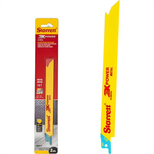 Lamina Para Serra Sabre Starrett 203Mm/8'' Bi-Metal 18 Dentes - Metal - Caixa Com 2 Pecas - B818-2