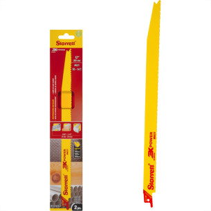 Lamina Para Serra Sabre Starrett 305Mm/12'' Bi-Metal 10-14 Dentes - Multi - Caixa Com 2 Pecas - Bt121014-2