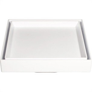 Ralo Invisivel Quadrado Ss Lares 10X10Cm Branco