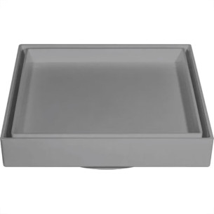 Ralo Invisivel Quadrado Ss Lares 10X10Cm Cinza Escuro