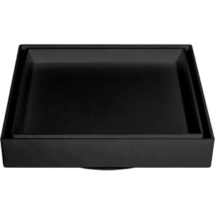 Ralo Invisivel Quadrado Ss Lares 10X10Cm Preto
