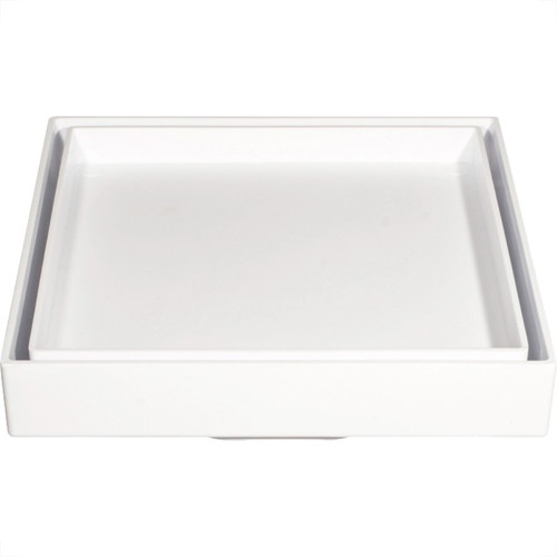 Ralo Invisivel Quadrado Ss Lares 15X15Cm Branco