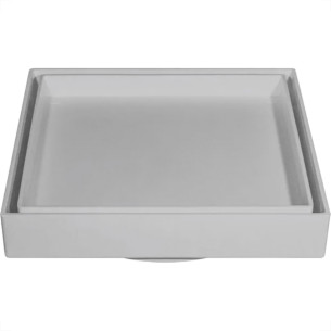 Ralo Invisivel Quadrado Ss Lares 15X15Cm Cinza Claro