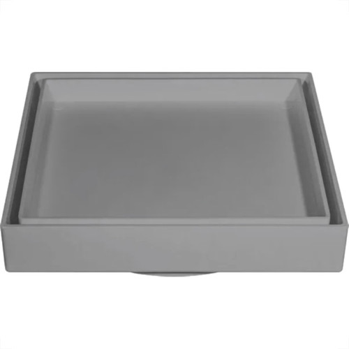 Ralo Invisivel Quadrado Ss Lares 15X15Cm Cinza Escuro
