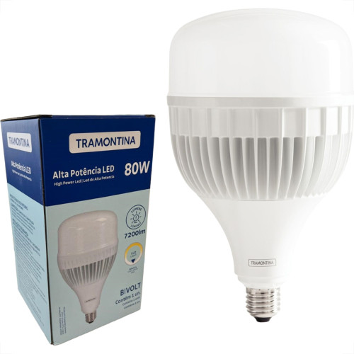 Lampada Led Alta Potencia Tramontina 80W. 4.000Lm Bivolt 6500K - E-27/E-40 - 58025073