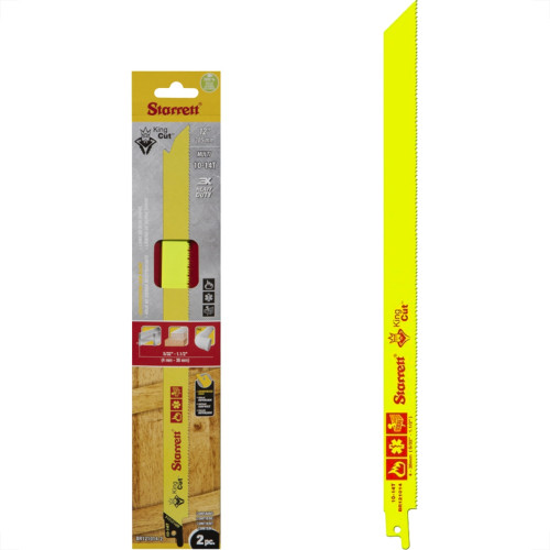 Lamina Para Serra Sabre Starrett 305Mm/12'' Bi-Metal 10-14 Dentes - King-Cut - Caixa Com 2 Pecas - Br121014-2