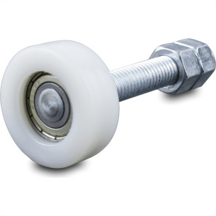 Roldana Para Portao Nylon Guia Superior 17X44Mm Com Rolamento E Rosca - 060101 - Kit C/2 Pecas