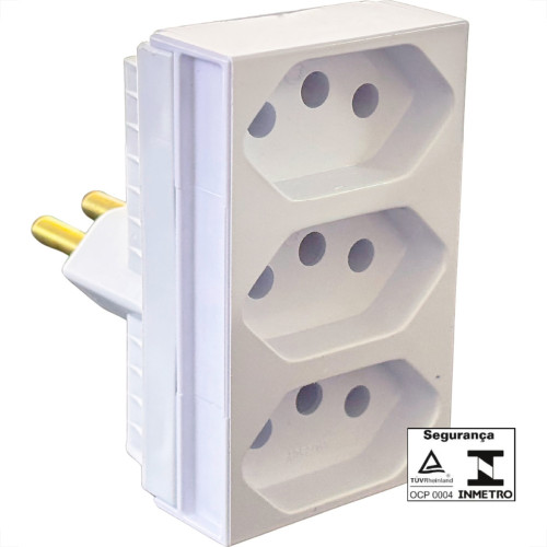 Pino 3 Saidas Ilumi 2 Polos+Terra 20A. Branco - 12300 Pino 3 Saidas Ilumi 2 Polos+Terra 20A. Branco - 12300