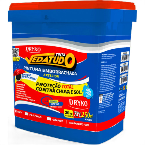 Tinta Emborrachada Dryko Vedatudo Cinza Grafite 20Kg