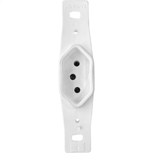 Conjunto Para Condulete Dicompel Monaco Branco 1 Tomada 10A. - Dc-7300/6