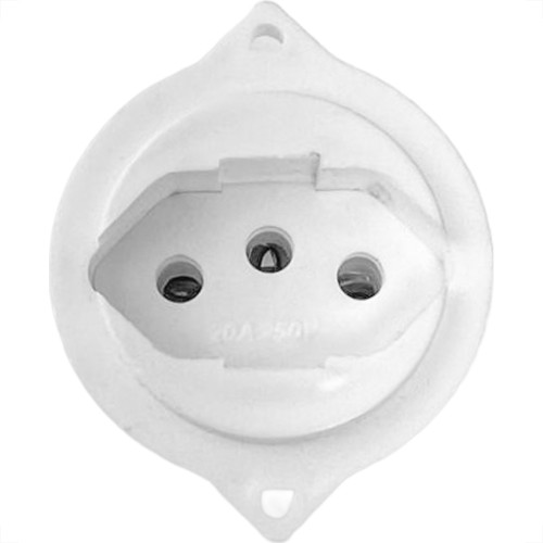 Conjunto Para Tomada De Chao Dicompel Monaco Branco 1 Tomada 2P.+T. 20A. - Dc-6100/11