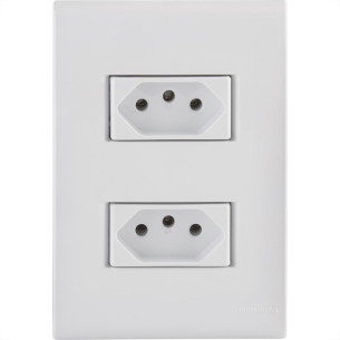 Conjunto Tramontina Com Placa Liz Branca 2 Tomadas 2P+T. 20A. - 57170/266