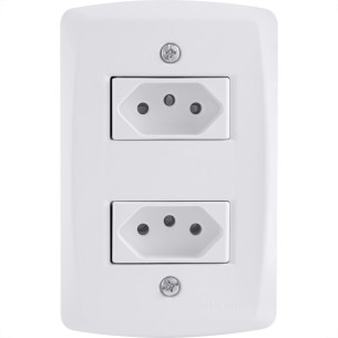 Conjunto Tramontina Com Placa Lux2 2 Tomadas 2P.+T. 20A. 57145/266