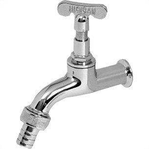 Torneira Jardim Metal Higiban 1128 -1/2'' X 3/4'' Curta Cromada
