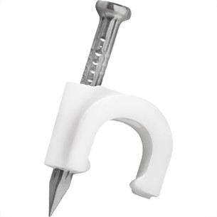 Grampo Para Fio Sforplast Coaxial 8Mm Branco 2,5X25Mm Com 20 Pecas