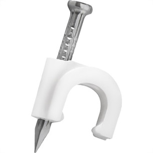 Grampo Para Fio Sforplast Coaxial 10Mm Branco 2,5X25Mm Com 20 Pecas