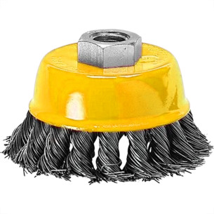 Escova De Aco Copo Fertak Aco Carbono Torcida 75Mm X M14 - 2731