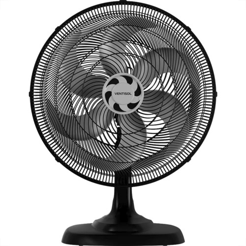 Ventilador De Mesa Ventisol Turbo Preto 6 Pas 50Cm. 127V. - 4259