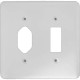 Placa Conjunto Ilumi Stylus Branco 4X4 - 1 Interruptor + 1 Tomada - 249F1