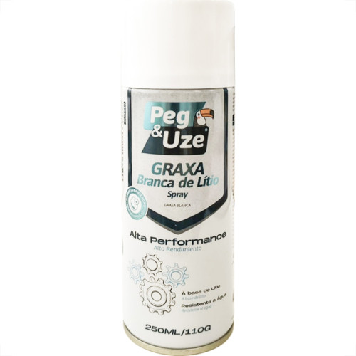 Graxa Spray Peg E Uze Etaniz Branca Litio 250Ml/110G.