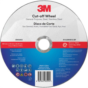 Disco Corte Ferro 3M - 7''X1/16''X7/8'' - 2 Telas 3Mm