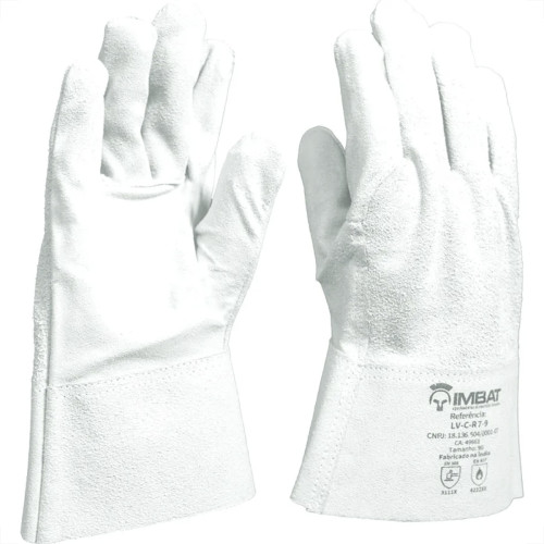 Luva De Raspa Imbat Cano Curto 7Cm - Kit C/10 Pecas