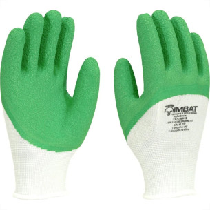Luva Malha Imbat Palma Emborrachada Verde 10 - Gg - Kit C/12 Pecas