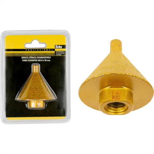 Broca Conica Diamantada Para Chanfro Eda M14 9-50Mm - 0Xs