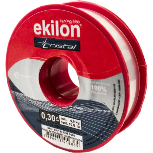 Linha Para Pesca Ekilon 0,30Mm Cristal 100M - Kit C/5 Pecas