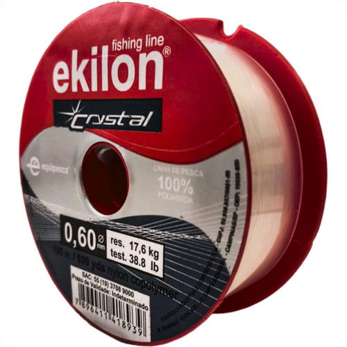 Linha Para Pesca Ekilon 0,60Mm Cristal 100M - Kit C/5 Pecas