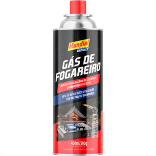 Gas Butano/Propano Mundial Prime Para Fogareiro 400Ml/200G - Kit C/12 Pecas