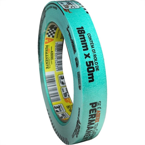 Fita Crepe Adere Verde Para Pintura Automotiva 525 - 18Mm X 50M