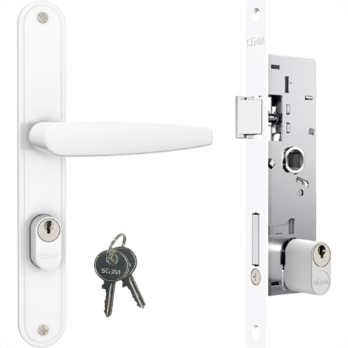 Fechadura Stam Externa Alavanca Espelho Branco - 601/33