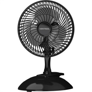 Ventilador Mesa Com Garra Ventisol Preto 20Cm. 220V.