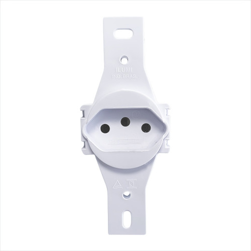 Conjunto Ilumi Stylus Branco Sem Placa 1 Tomada Redonda 2P+T. 10A. - 20144/0