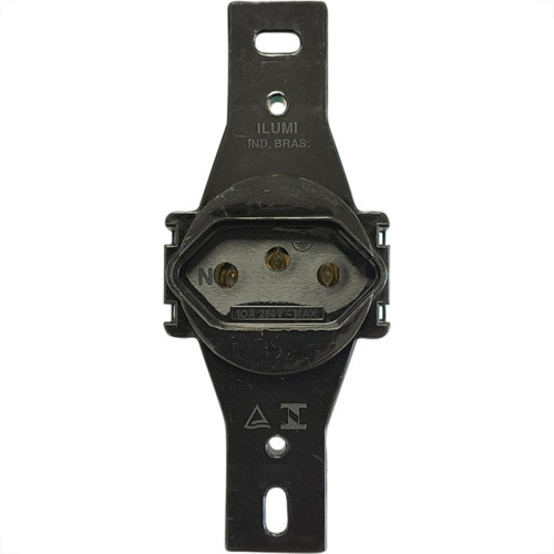 Conjunto Ilumi Stylus Preto Sem Placa 1 Tomada Redonda 2P+T. 10A. - 201440/0