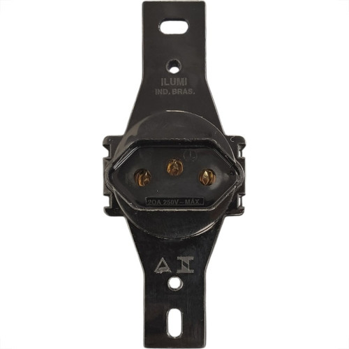 Conjunto Ilumi Stylus Preto Sem Placa 1 Tomada Redonda 2P+T. 20A. - 201450/0