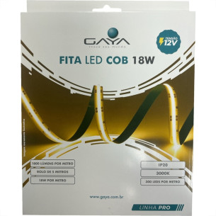 Fita De Led Gaya Cob 18W. Ip20 - 3000K - 1800 Lumens Por Metro - 5M - 9374
