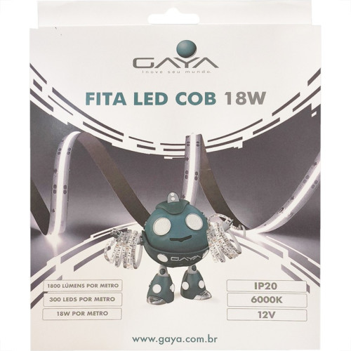 Fita De Led Gaya Cob 18W. Ip20 - 6000K - 1800 Lumens Por Metro - 5M - 9371