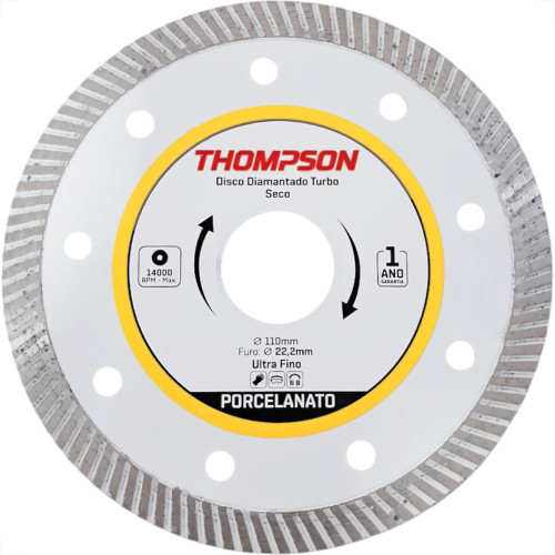 Disco Diamantado Thompson Turbo Porcelanato 115Mm X 22,2Mm - 1817