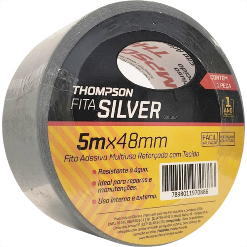 Fita Silver Tape Thompson Prata - 48Mm X 5M - 1833