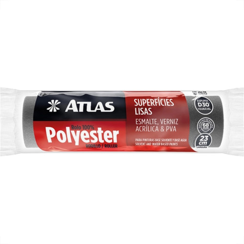 Rolo De Espuma Atlas 23Cm Cinza - 406/23 - Kit C/6 Pecas